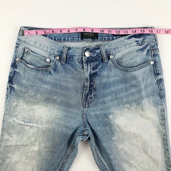 Mens Pacsun Faded Distressed Skinny Jeans - Picture 7 of 10